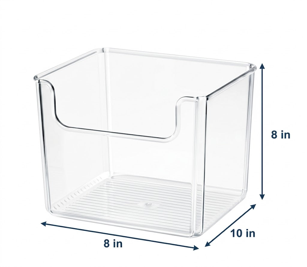 Clear Easy-Access Open Front Bins