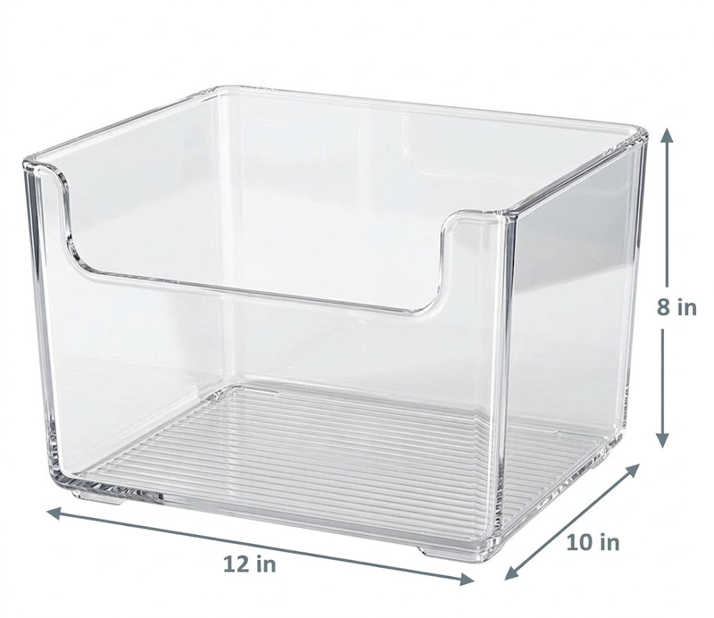 Clear Easy-Access Open Front Bins