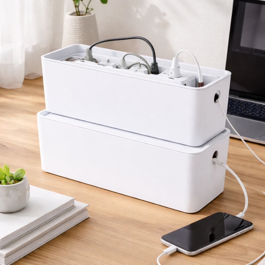 White Stackable Storage Bins