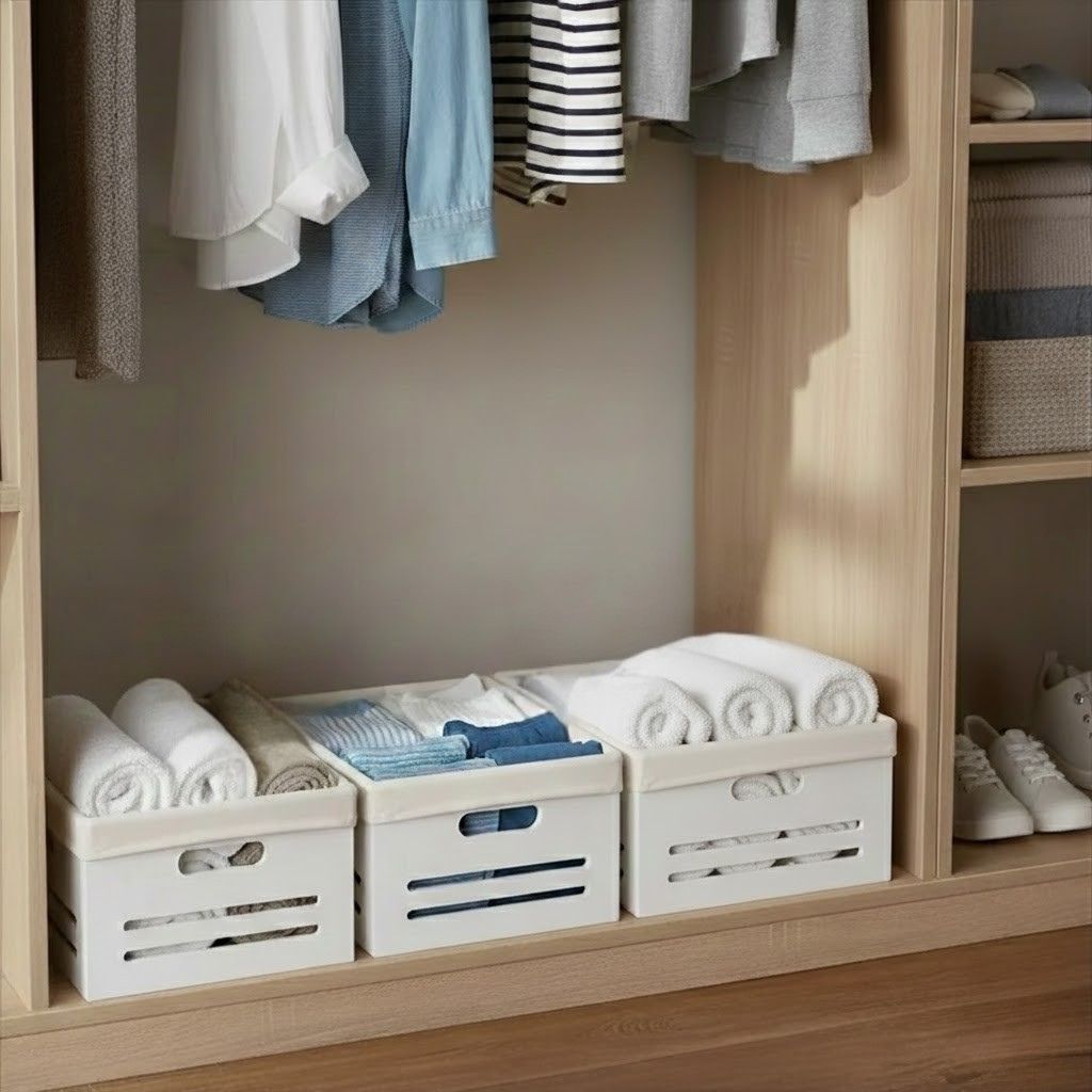 Wooden Bin with Fabric Lining