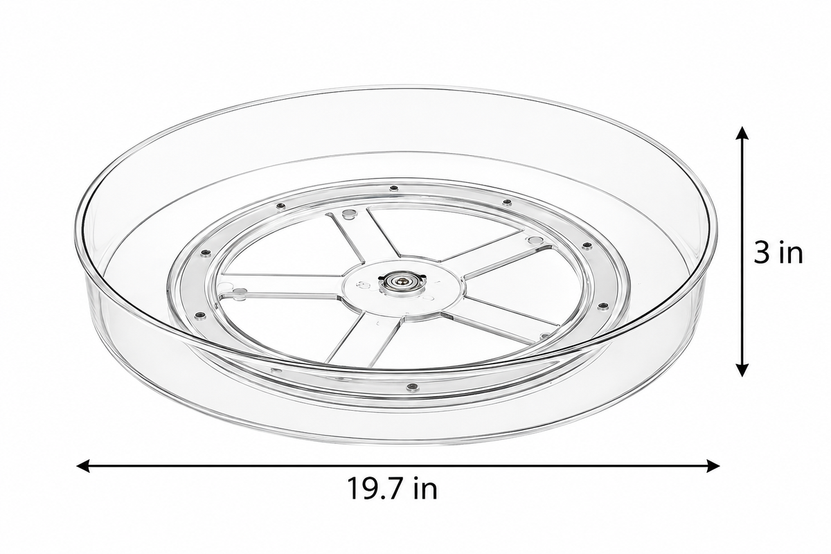 Clear Lazy Susan Turntable Rotates 360°