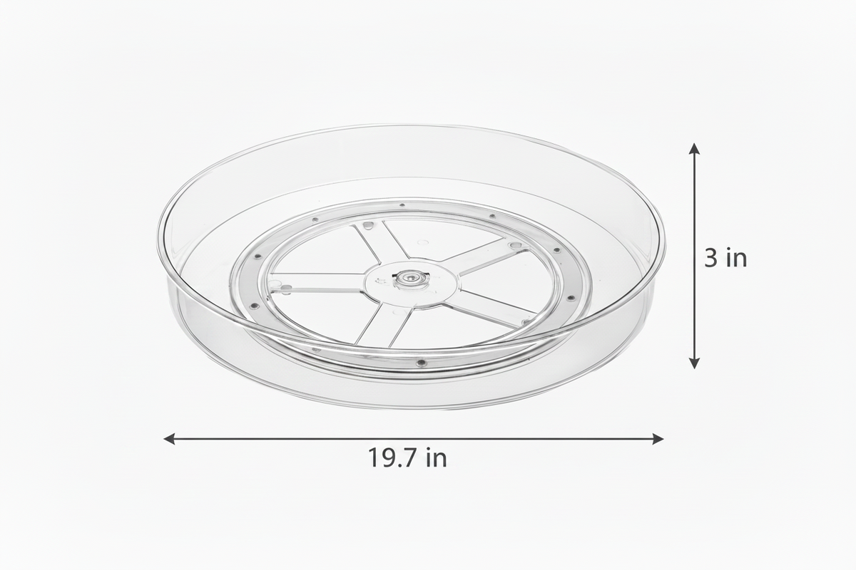 Clear Lazy Susan Turntable Rotates 360°