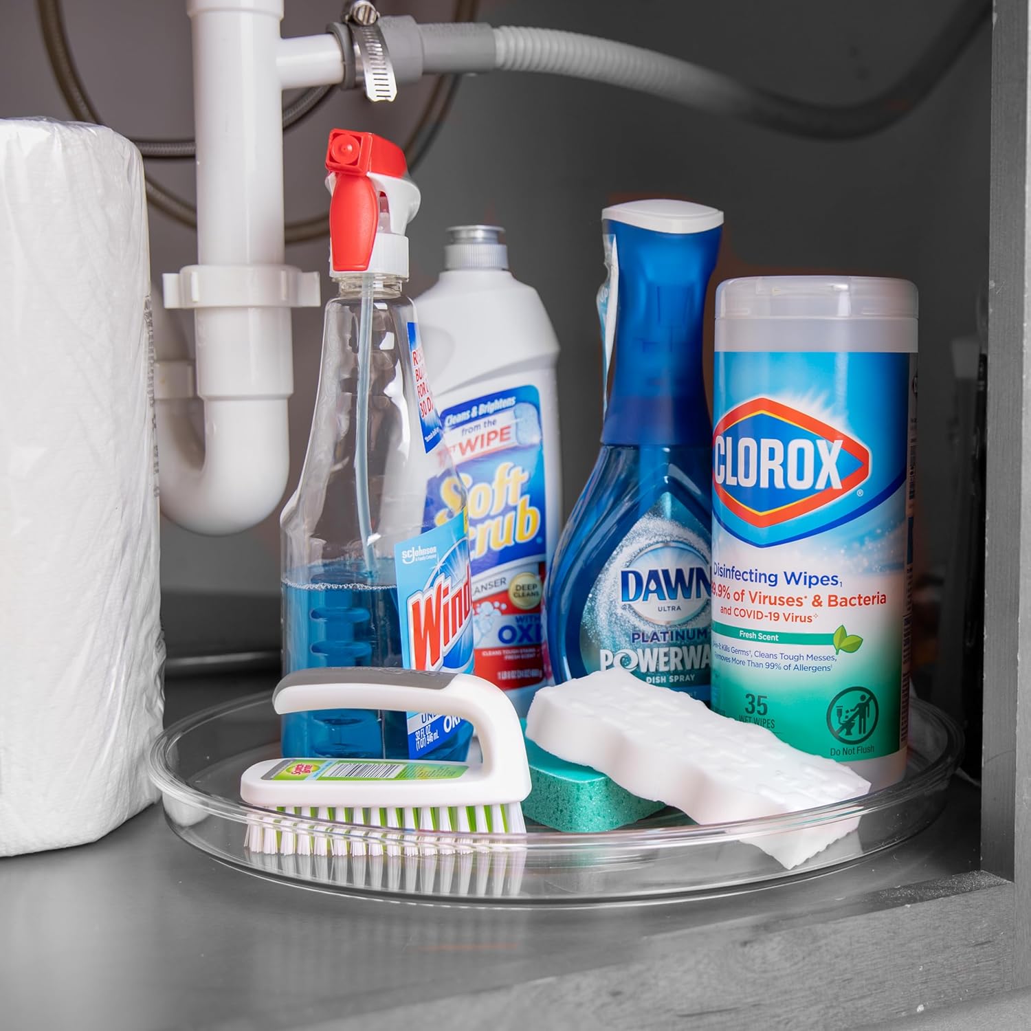 Clear Lazy Susan Turntable Rotates 360°