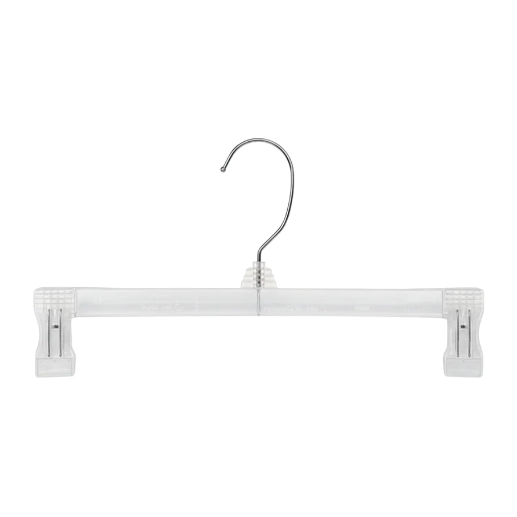 Clear Skirt & Pant Hangers with Adjustable Clips 12" - 5 Pack