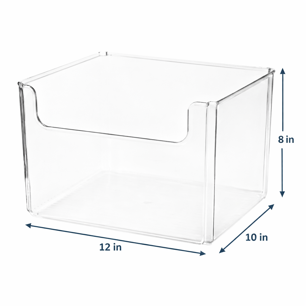 Clear Easy-Access Open Front Bins