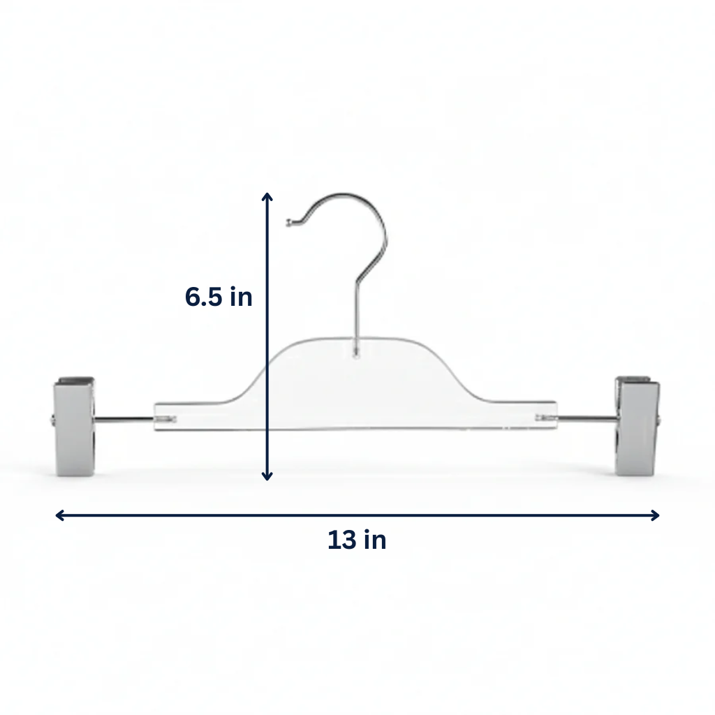 Clear Skirt & Pant Hangers with Adjustable Clips 5-Pack