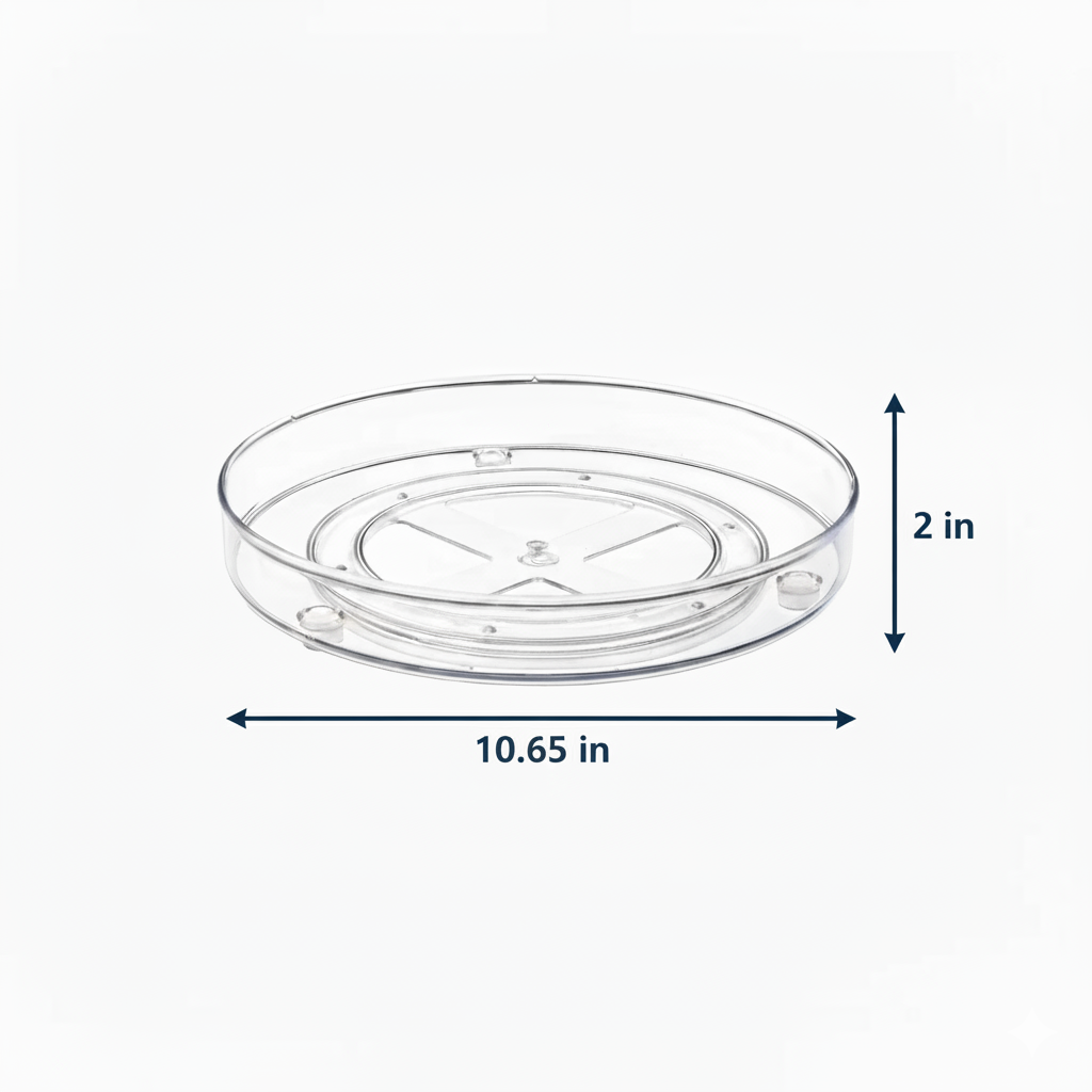 Clear Lazy Susan Turntable Rotates 360°
