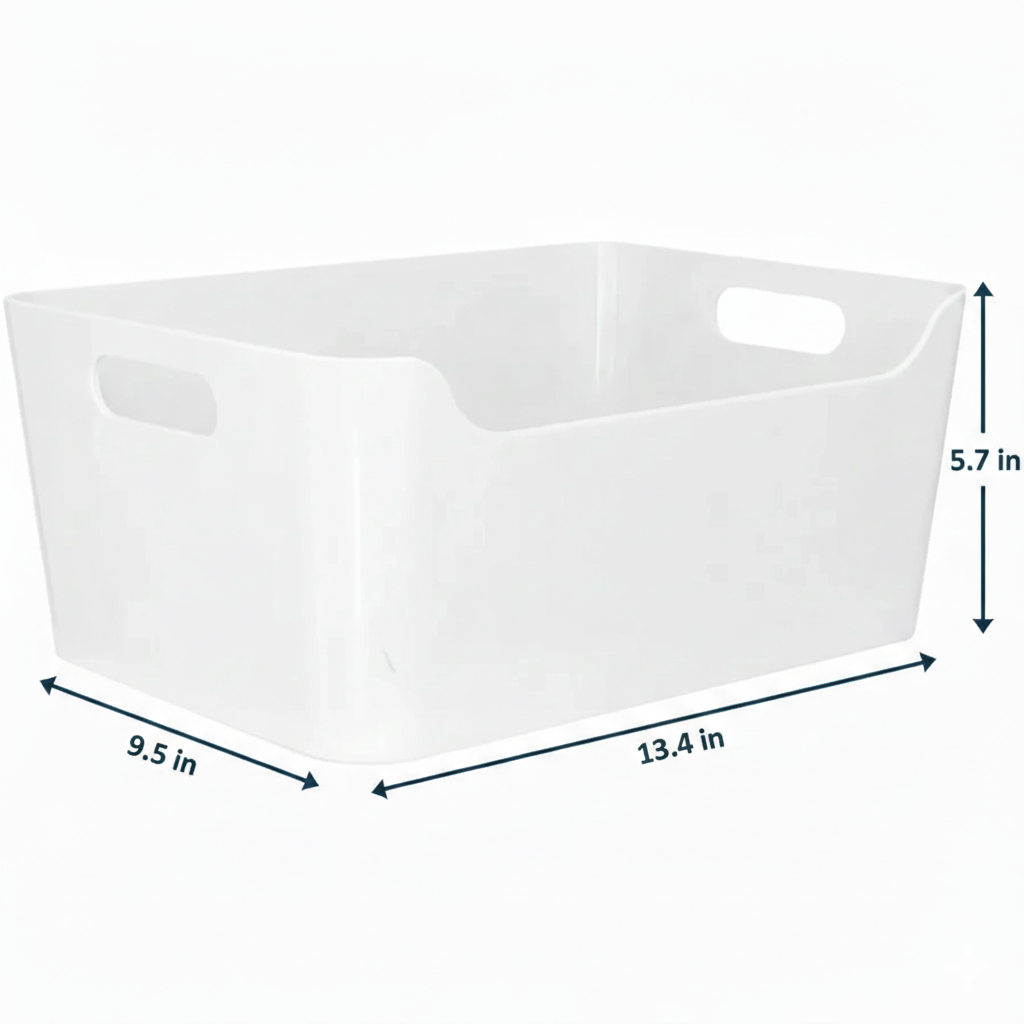 White U Shaped Bin