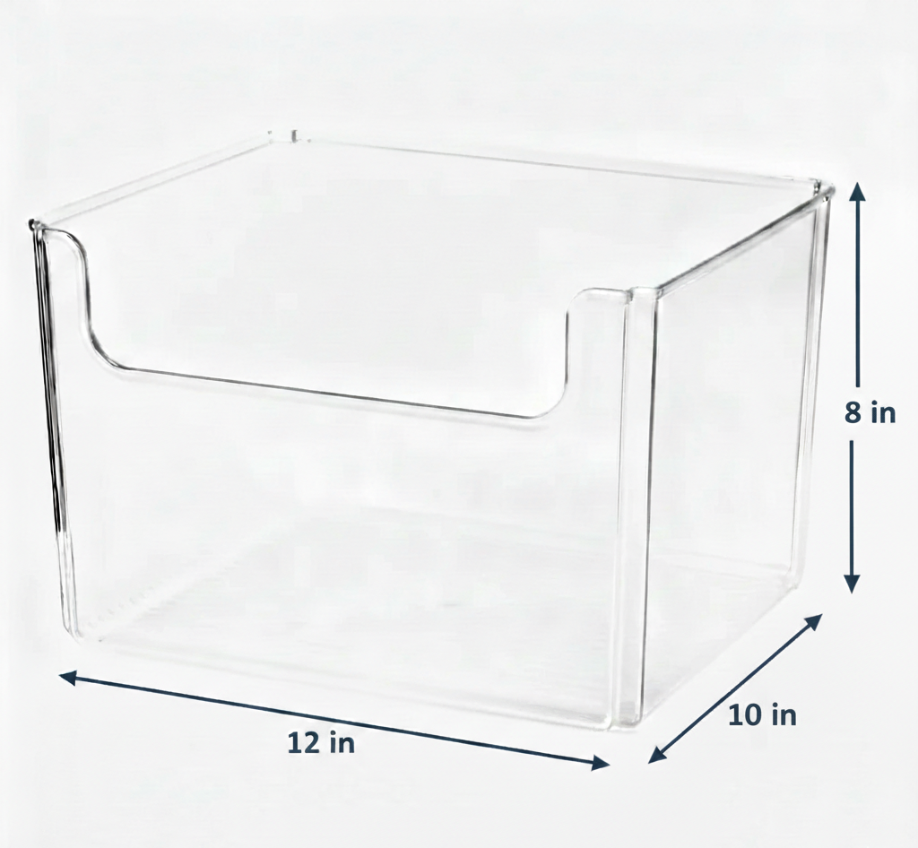 Clear Easy-Access Open Front Bins