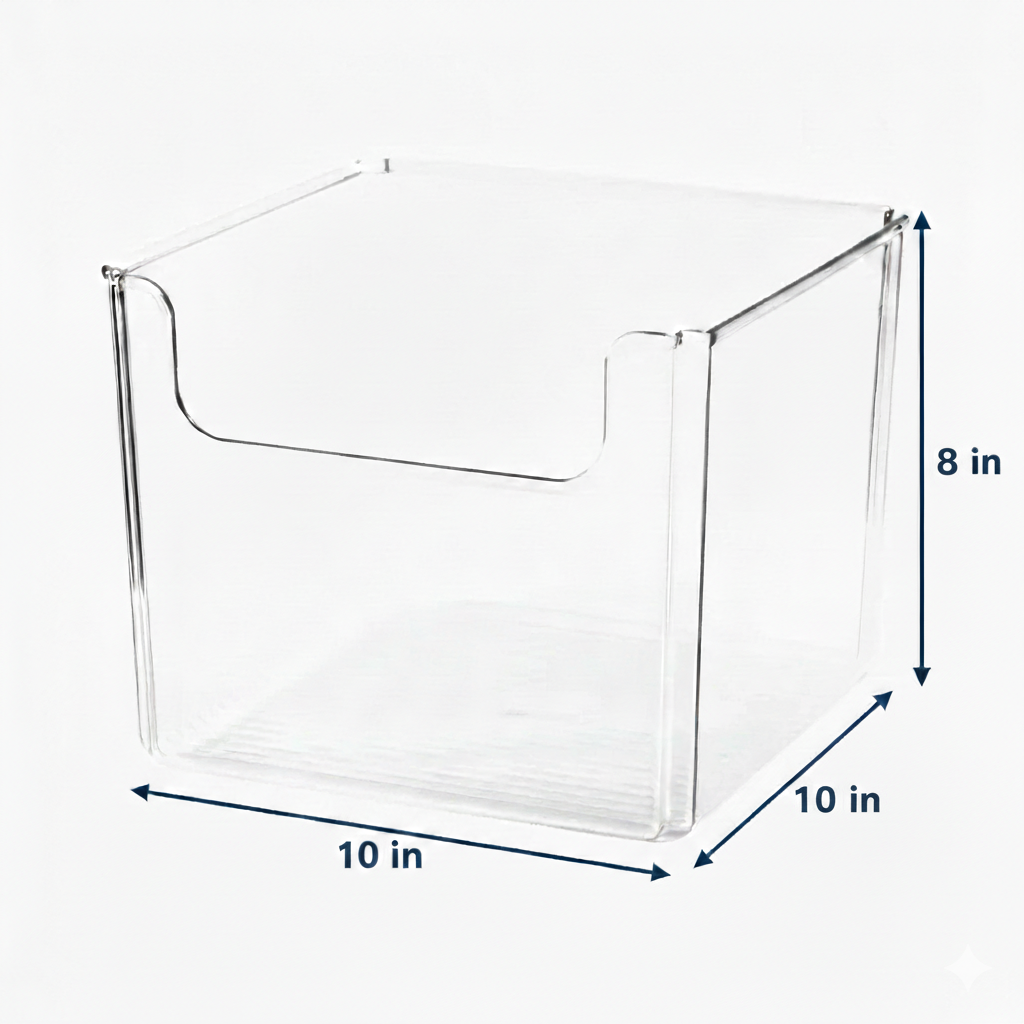 Clear Easy-Access Open Front Bins