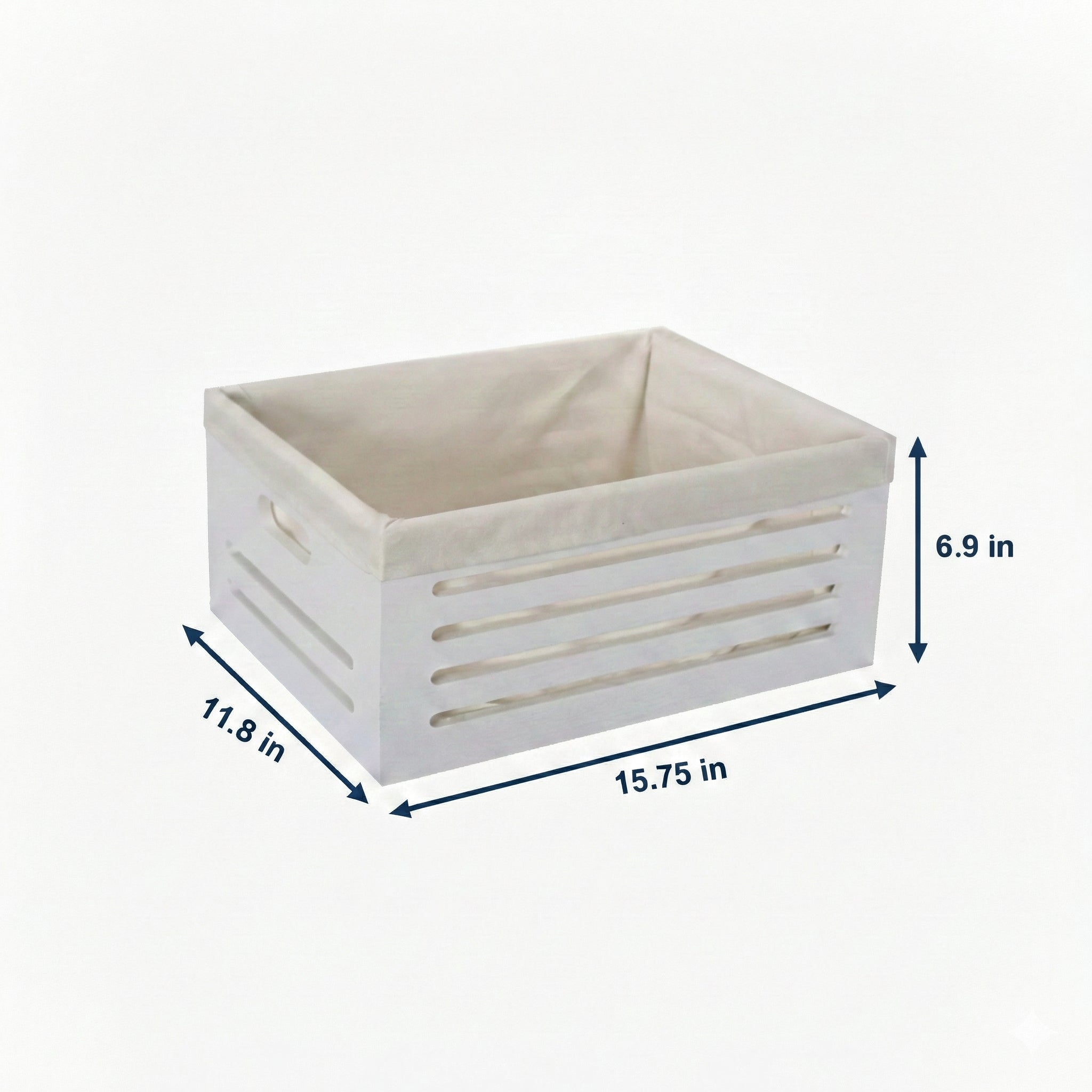 Wooden Bin with Fabric Lining