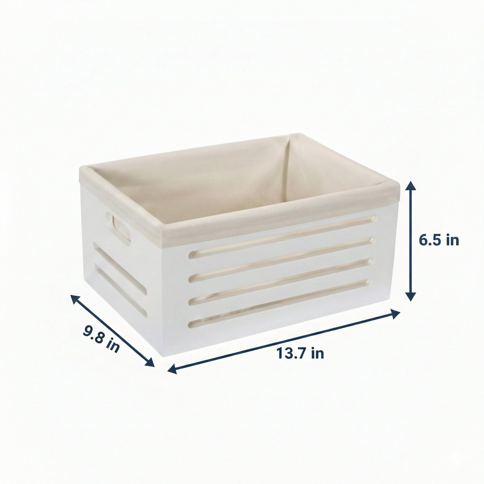 Wooden Bin with Fabric Lining