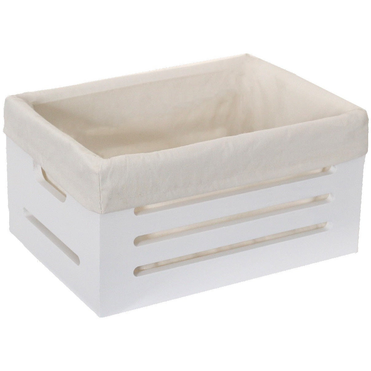 Wooden Bin with Fabric Lining