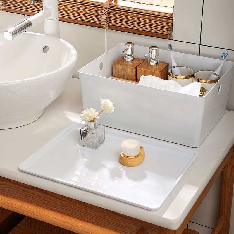 White Stackable Square Storage bins