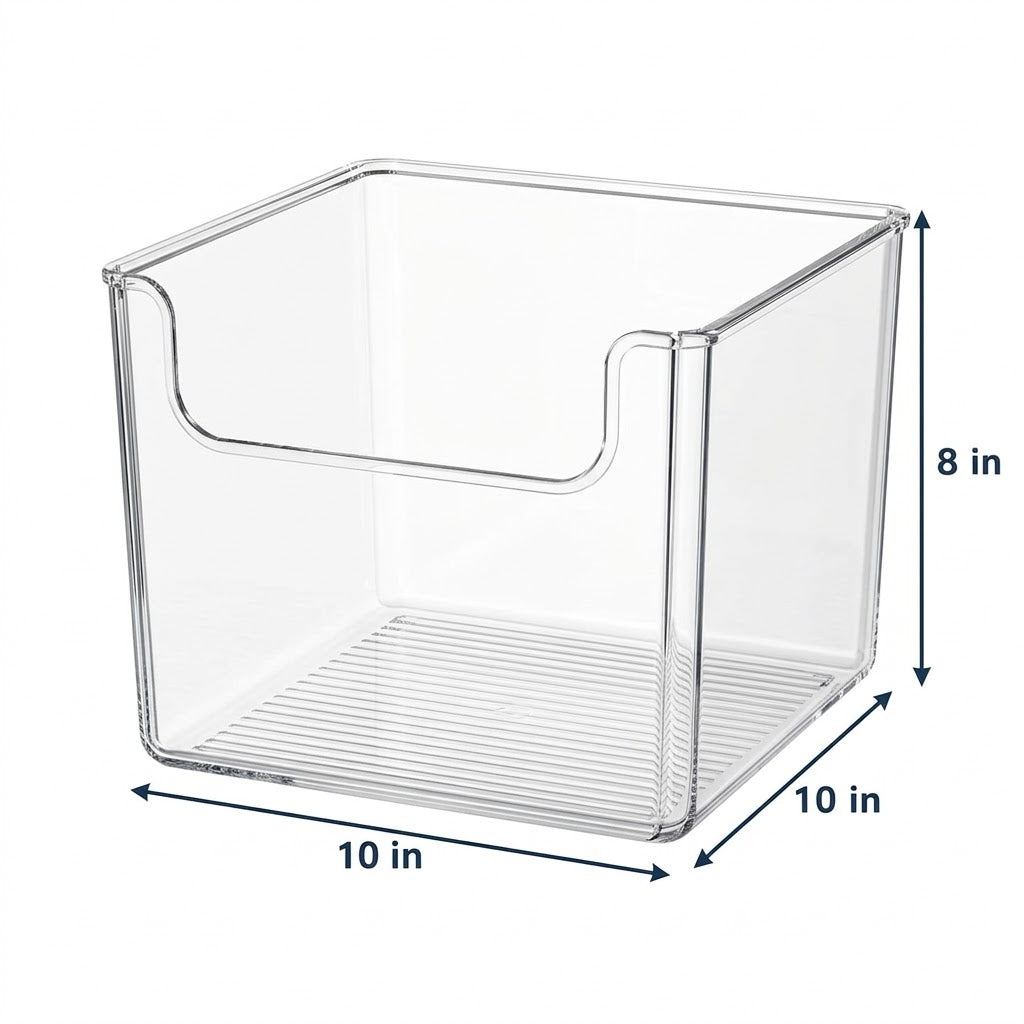 Clear Easy-Access Open Front Bins