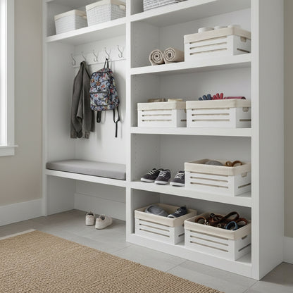 Wooden Bin with Fabric Lining
