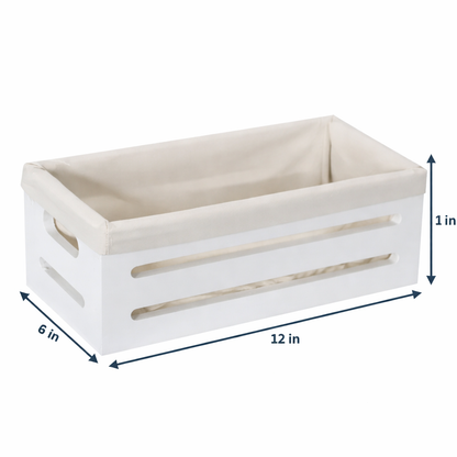 Wooden Bin with Fabric Lining