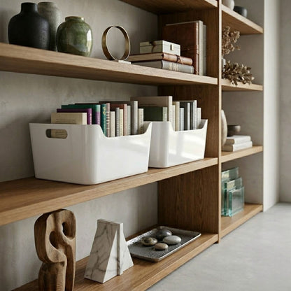 White U Shaped Bin