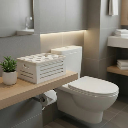 Wooden Bin with Fabric Lining