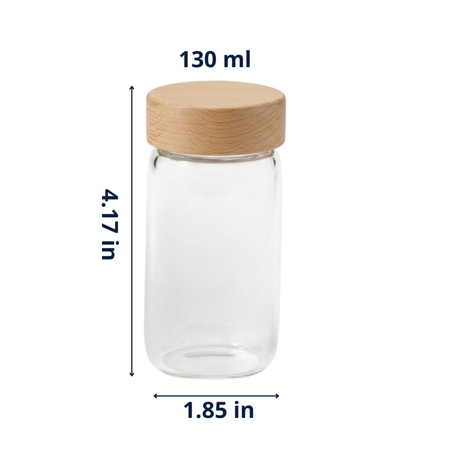 Glass Spice Jar with Oak Cover