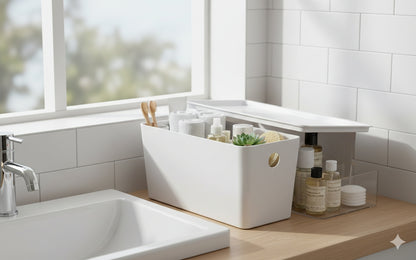 White Stackable Storage Bins