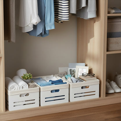 Wooden Bin with Fabric Lining