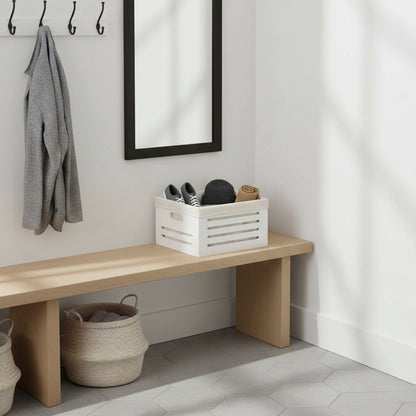 Wooden Bin with Fabric Lining