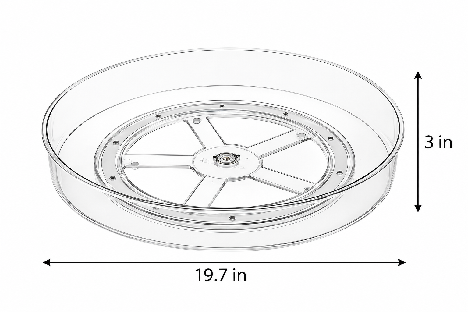 Clear Lazy Susan Turntable Rotates 360°