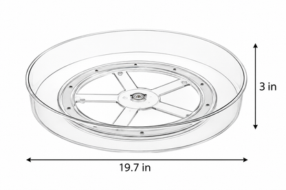 Clear Lazy Susan Turntable Rotates 360°
