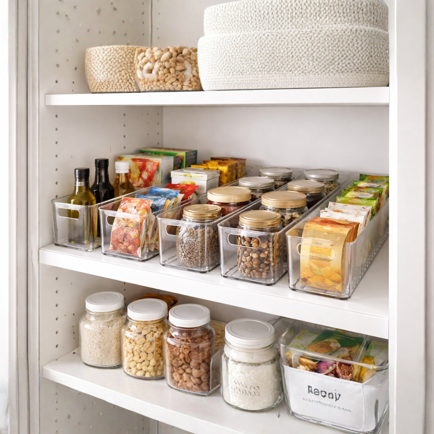 Clear Fridge and Pantry Storage Bins