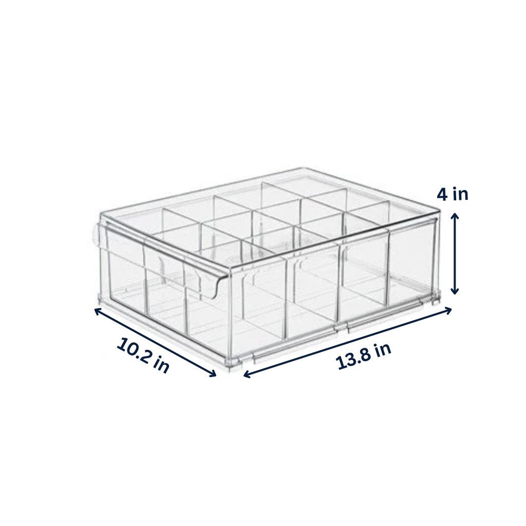 Small Clear Drawer With Removable Dividers 13.8 X 10.2 X 4