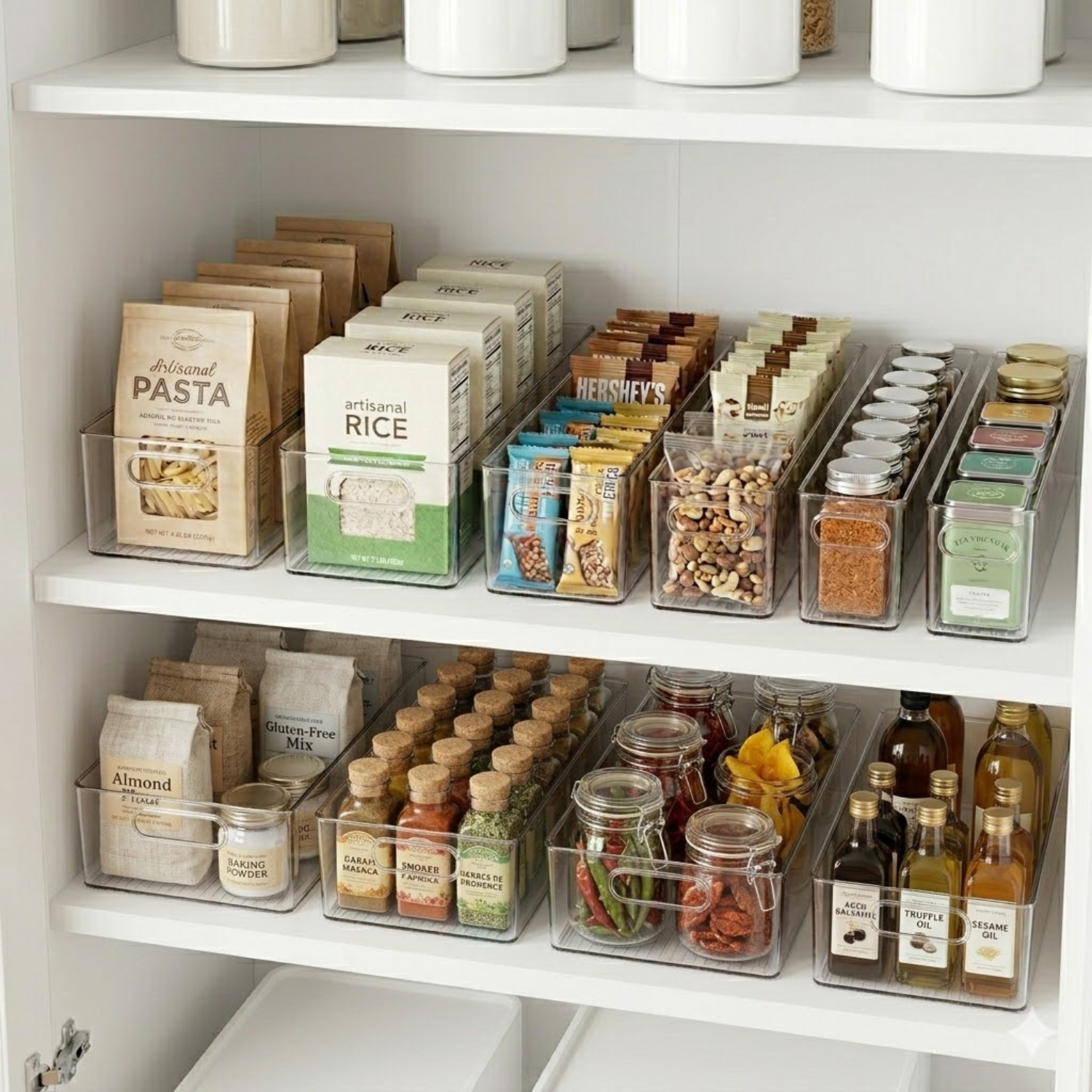 Clear Fridge and Pantry Storage Bins