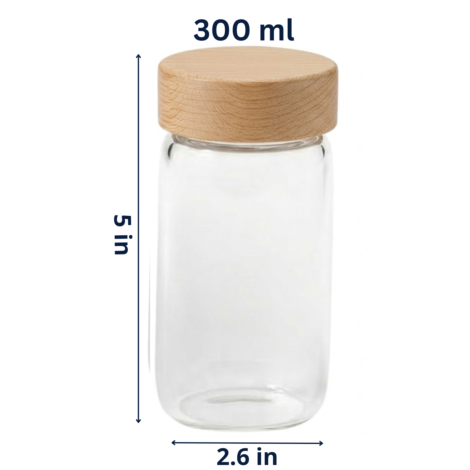 Glass Spice Jar with Oak Cover