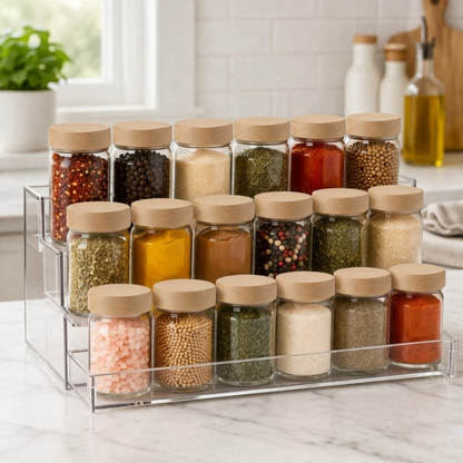 Glass Spice Jar with Oak Cover