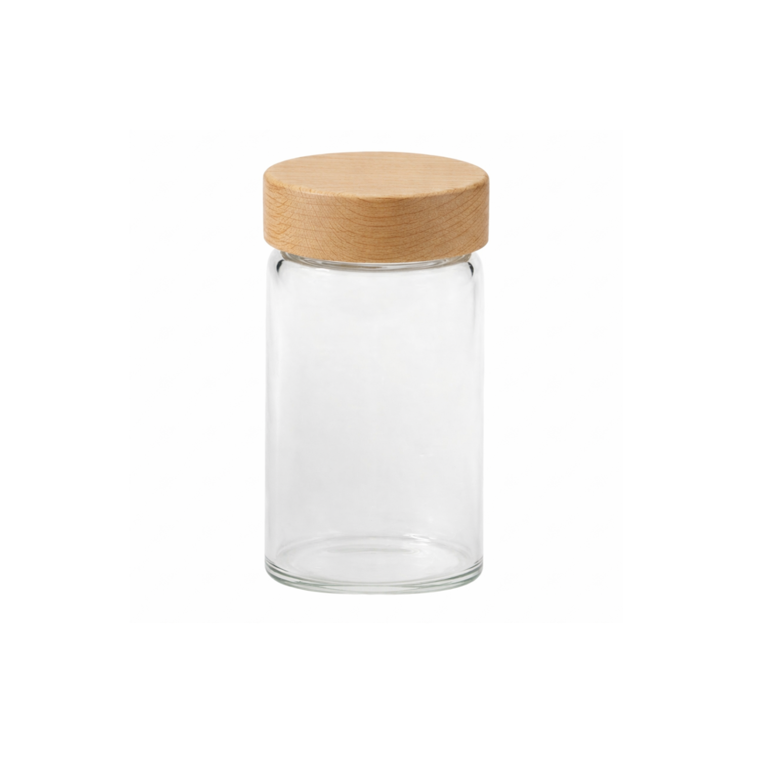 Glass Spice Jar with Oak Cover