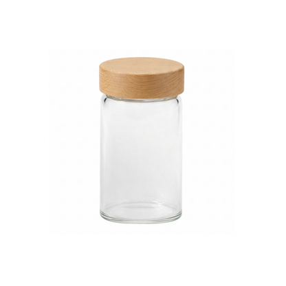 Glass Spice Jar with Oak Cover