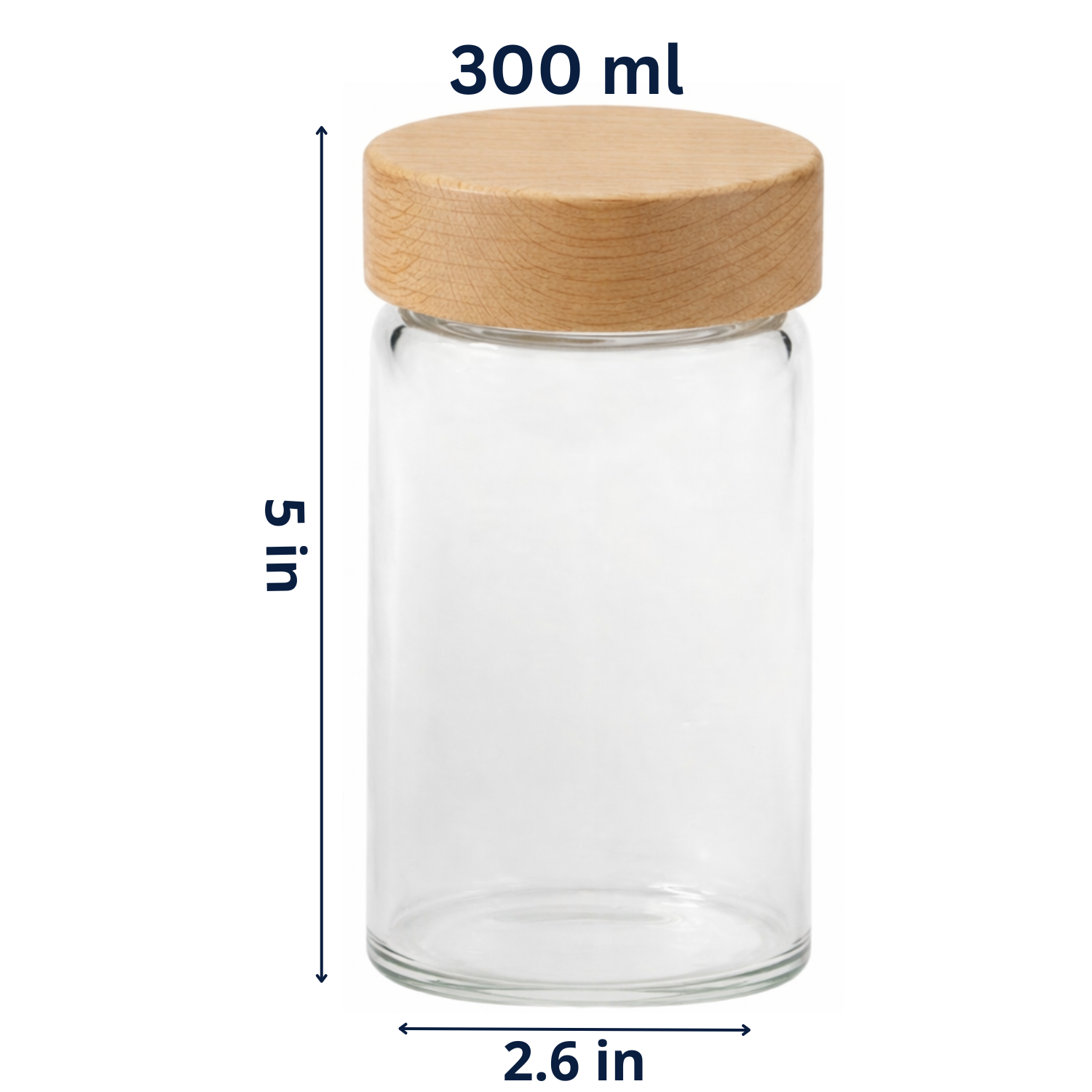 Glass Spice Jar with Oak Cover