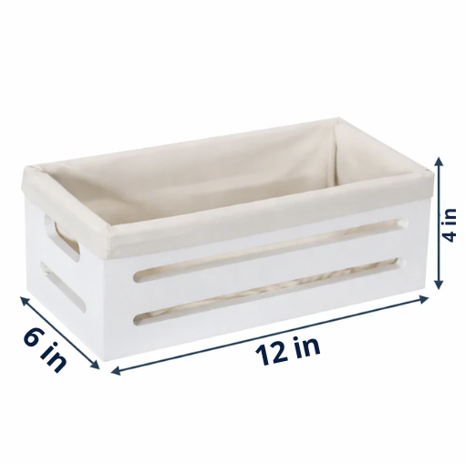 Wooden Bin with Fabric Lining