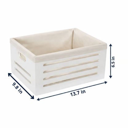 Wooden Bin with Fabric Lining