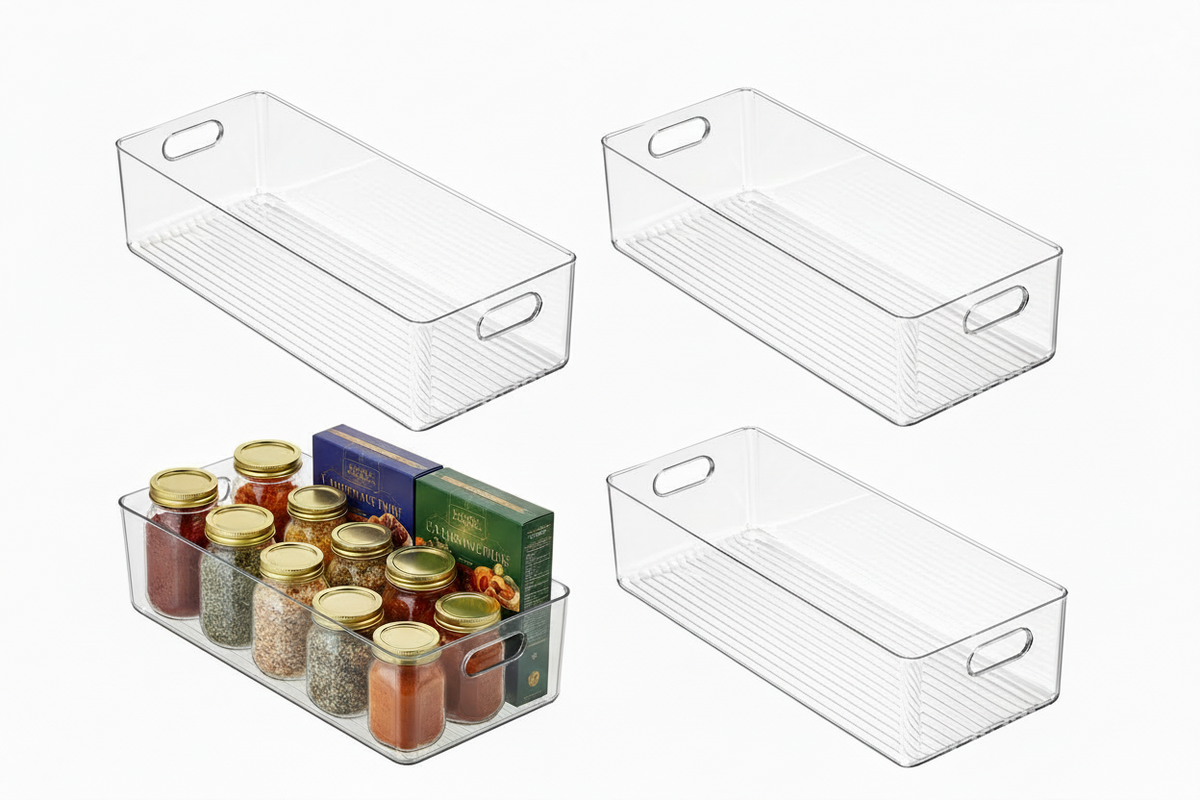 Clear Fridge and Pantry Storage Bins