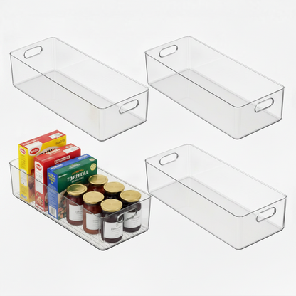 Clear Fridge and Pantry Storage Bins