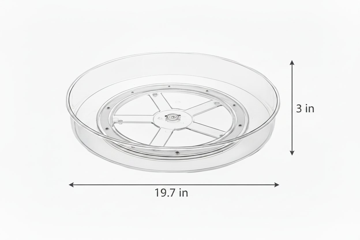 Clear Lazy Susan Turntable Rotates 360°