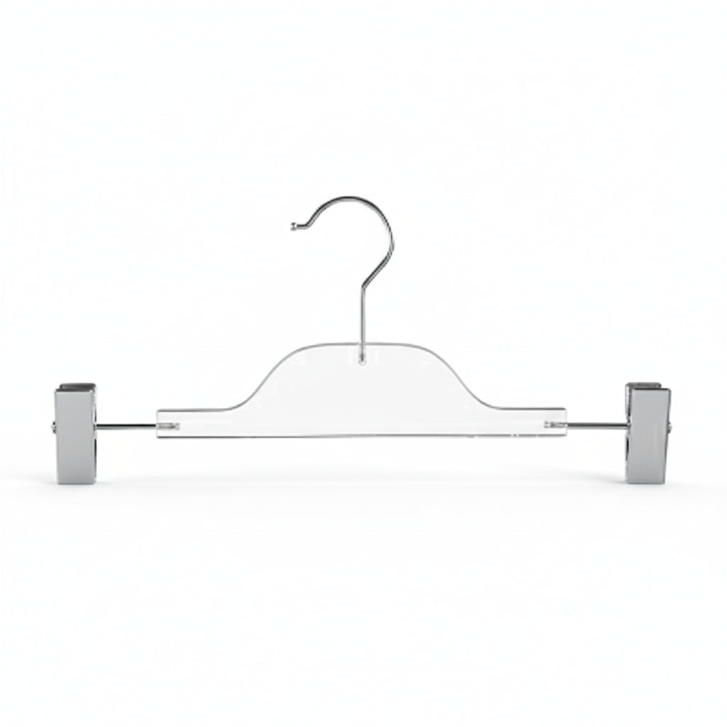 Clear Skirt & Pant Hangers with Adjustable Clips 5-Pack