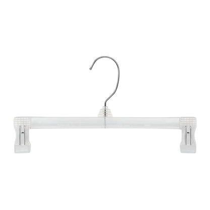 Clear Skirt & Pant Hangers with Adjustable Clips 8" - 5 Pack