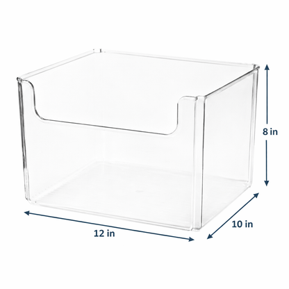 Clear Easy-Access Open Front Bins