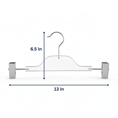 Clear Skirt & Pant Hangers with Adjustable Clips 5-Pack
