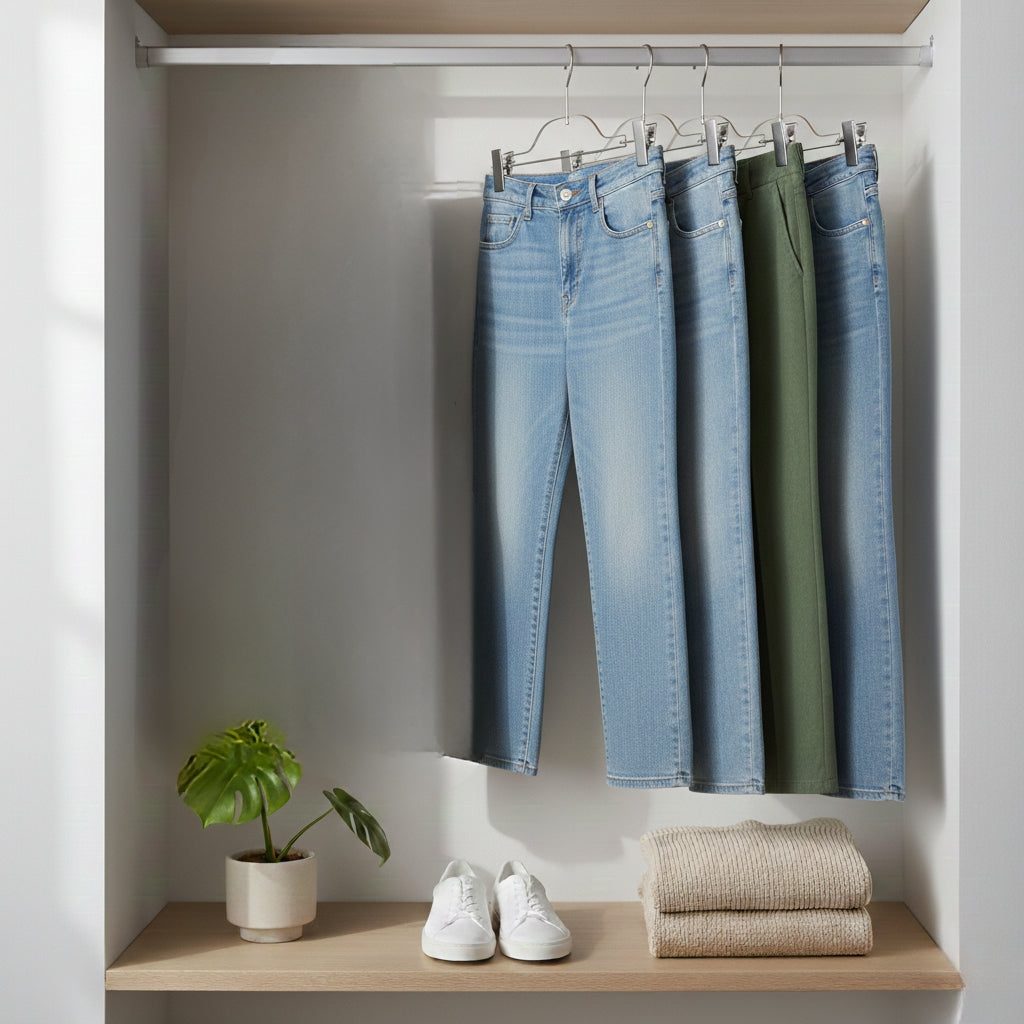 Clear Skirt & Pant Hangers with Adjustable Clips 5-Pack