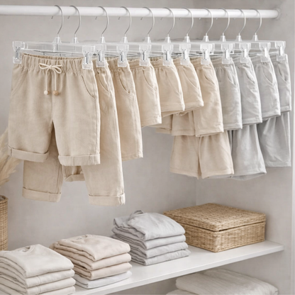 Clear Skirt & Pant Hangers with Adjustable Clips 8" - 5 Pack