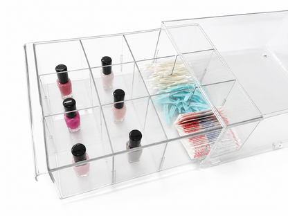 Small Clear Drawer With Removable Dividers 13.8 X 10.2 X 4