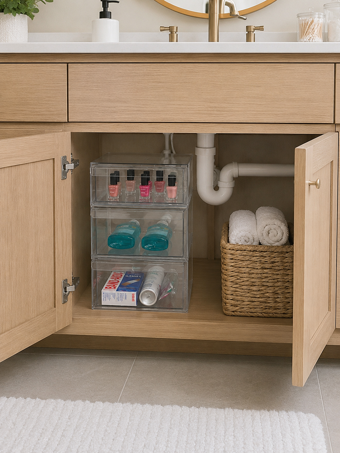 Small Clear Drawer With Removable Dividers 13.8 X 10.2 X 4